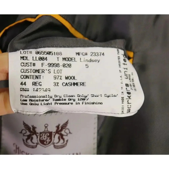 Hickey-Freeman Current Lindsey Dark Green Wool-Cashmere Flannel 2-Btn Blazer 44R - Picture 10 of 10